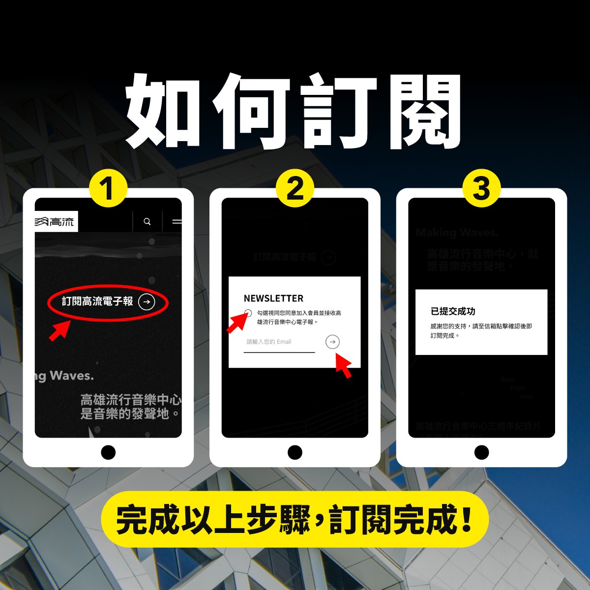 高流官網訂閱《閱讀音樂》專欄步驟說明。高流提供。